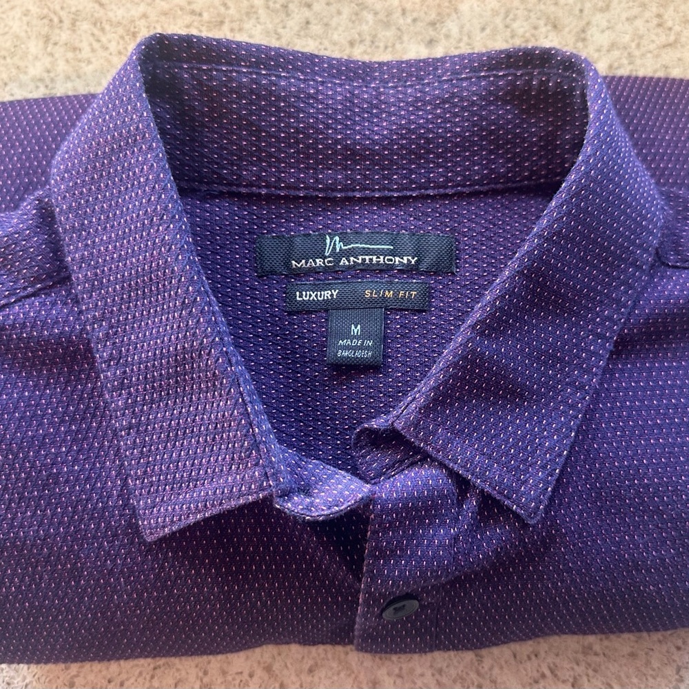 Marc Anthony Luxury Slim Fit Purple Shirt